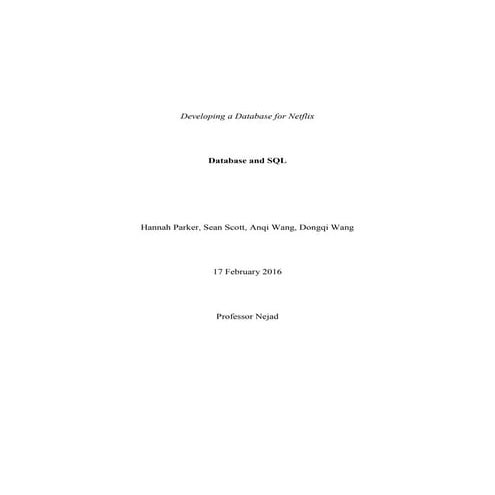 Database Project for Netflix (SQL Project)