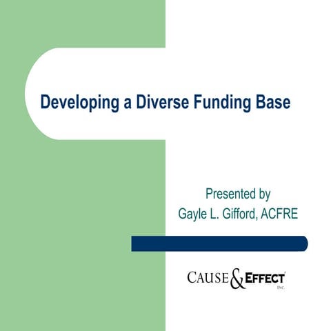 Developing a diverse funding base