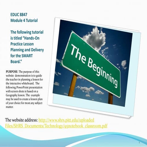 Developing a lesson plan with smart board