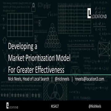 LSA17: Developing a Marketing Prioritization Model for Greater Effectiveness ...