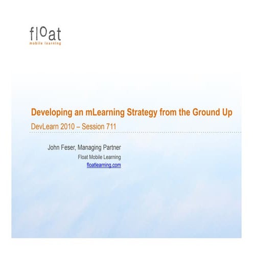 Developing A Mobile Learning Strategy from the Ground Up