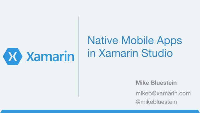 Developing and Designing Native Mobile Apps in Xamarin Studio
