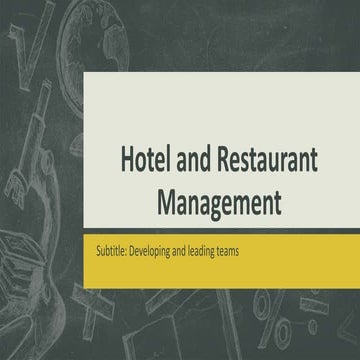 Developing and leading Management in Tourism