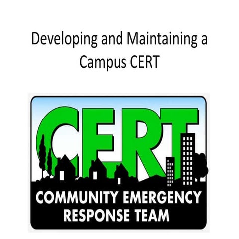 Emergency Response Team training awareness | PPT