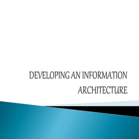 Developing an information architecture