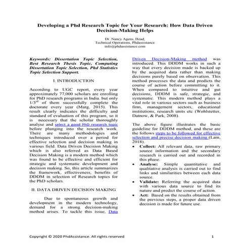 Developing a PhD Research Topic for Your Research| PhD Assistance UK