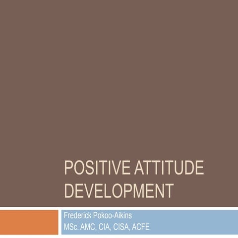 Developing a positive attitude