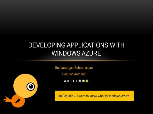 Developing applications with windows azure