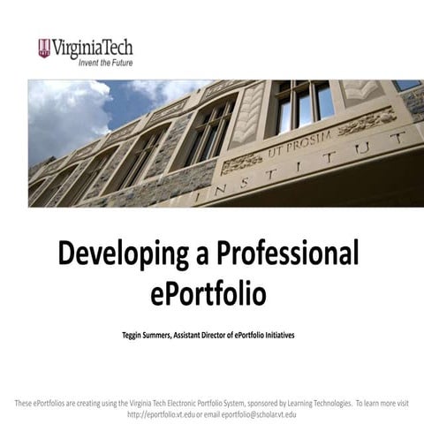 Developing a professional ePortfolio