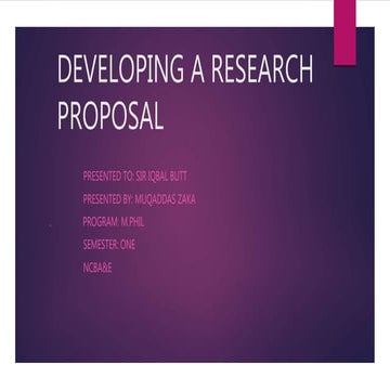 Developing a research proposal