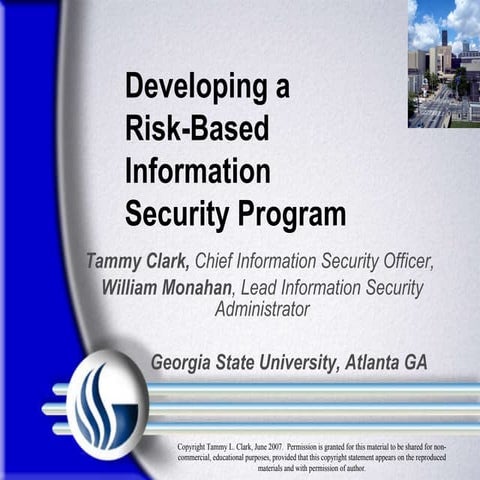 Developing A Risk Based Information Security Program