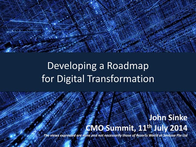 Developing a Roadmap for Digital Transformation