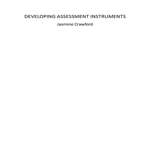 Developing assessment instruments
