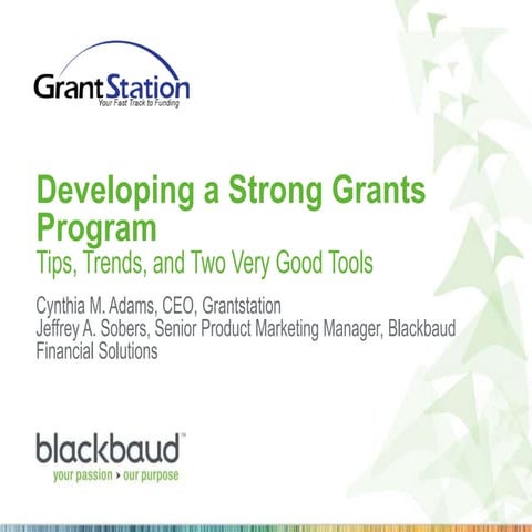 Developing a strong grants program