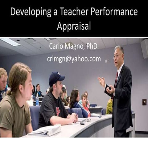 Developing a teacher performance appraisal