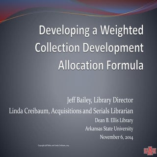 Developing a weighted collection de...