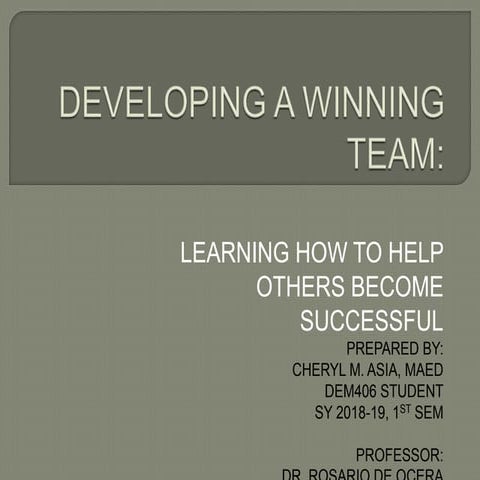 Developing a winning team