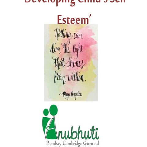 Developing child's self esteem
