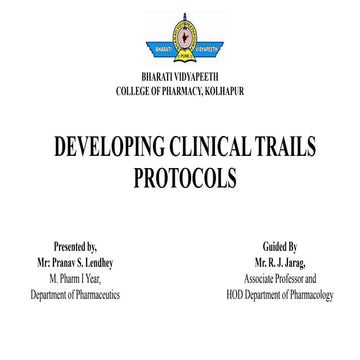 DEVELOPING CLINICAL TRIAL PROTOCOL BY PRANAV LENDHEY.pptx