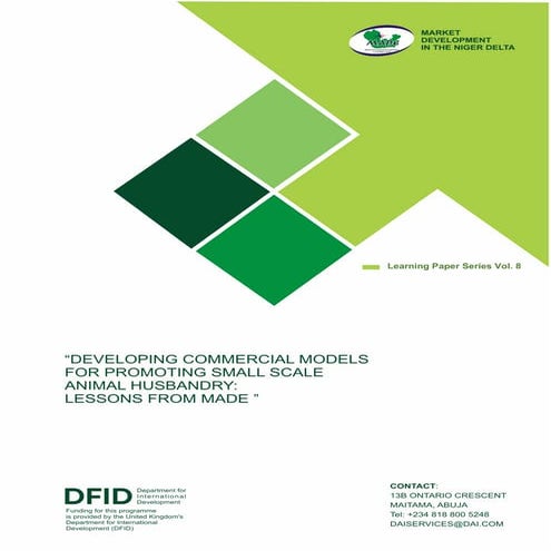 Developing commercial models for promoting small scale animal husbandry
