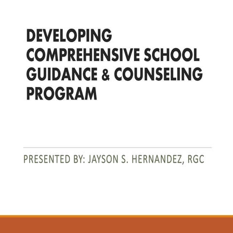 Developing comprehensie school guidance & counseling program