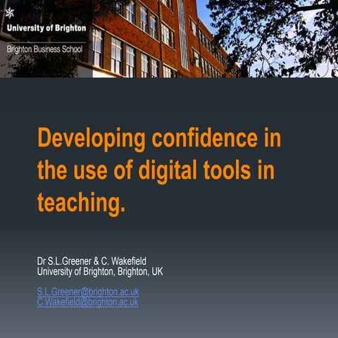 Developing confidence in the use of digital tools