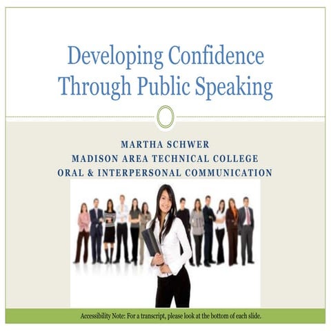 Developing confidence through public speaking