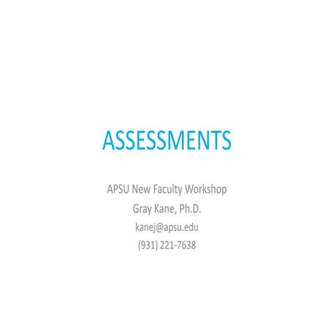 Developing Course Assessment Strategies