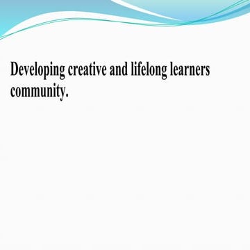 Developing creative learning