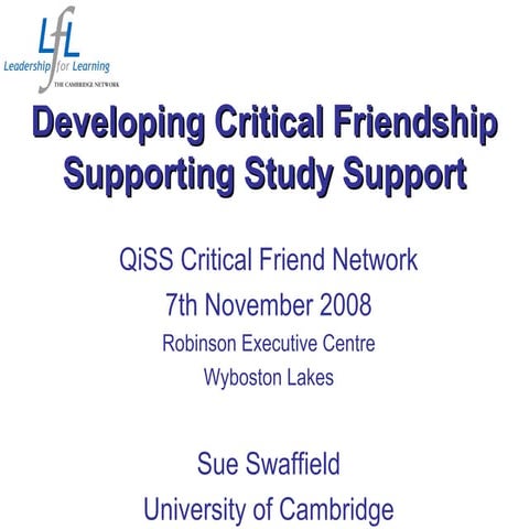 Developing criticalfriendshipsupportingss