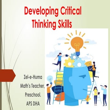Unlock Tiny Minds: Developing CRITICAL THINKING in Preschoolers