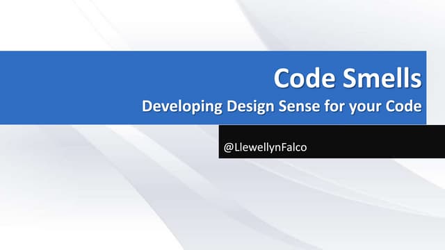 Developing design sense of code smells