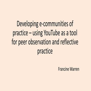 Developing e-communities of practice 