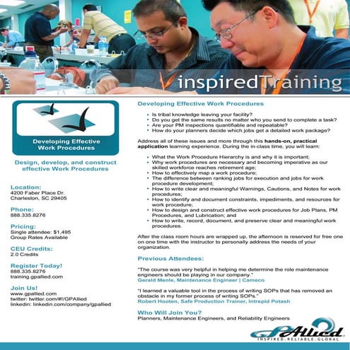 Developing Effective Work Procedures Training