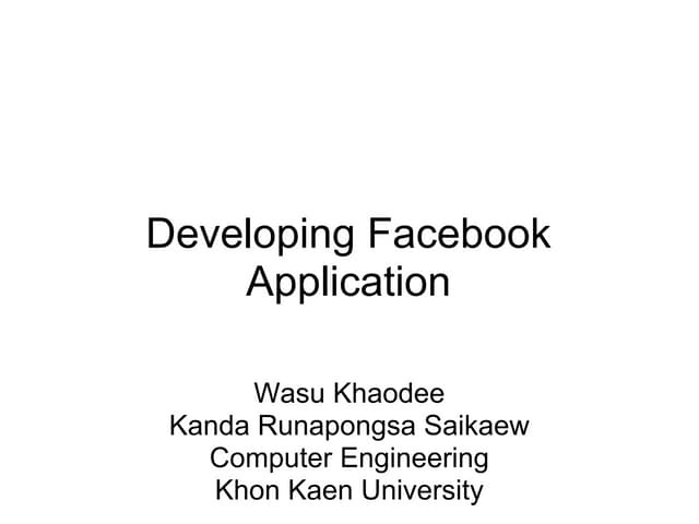 Developing Facebook Application