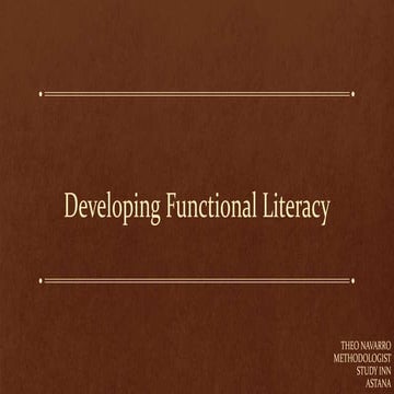 Developing functional literacy