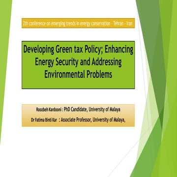 Developing green tax policy