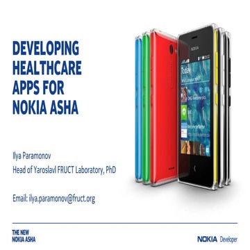 Nokia Asha webinar: Developing health-care applications for Nokia Asha phones