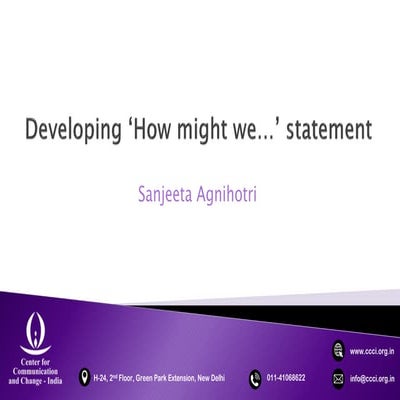 Developing 'how might we' statement 26th aug 2020