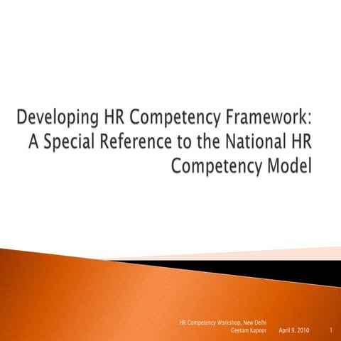 Developing hr competency framework