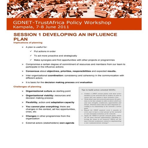 Top Tips_ Research Communications: Developing Influence Plan