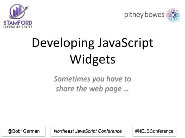 Developing JavaScript Widgets