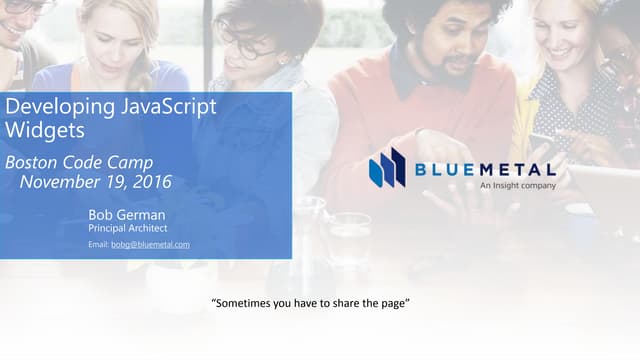 Developing JavaScript Widgets