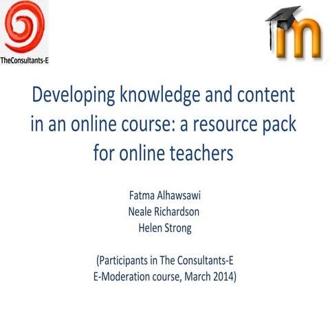 Developing knowledge and content in an online course