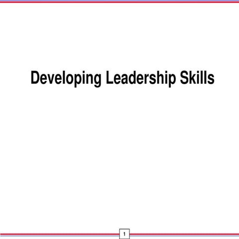 Developing leadership skills