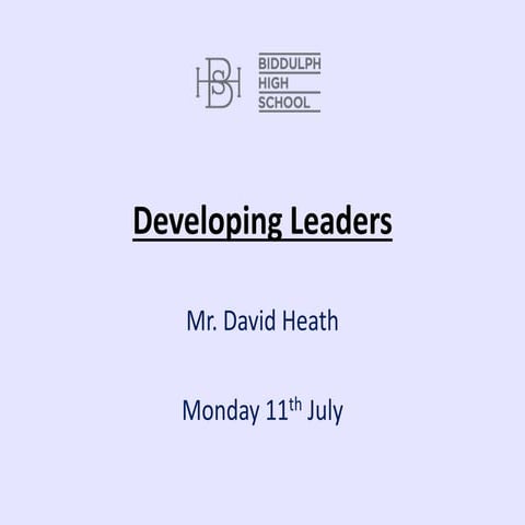 Developing Leaders Presentation