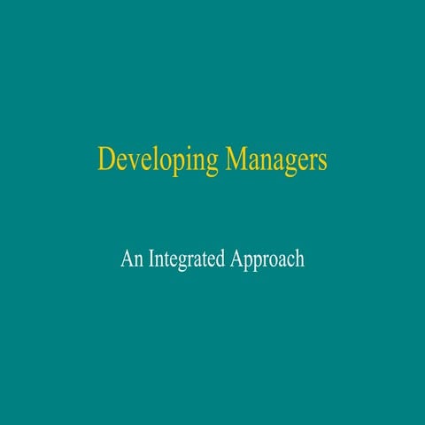 Developing Managers