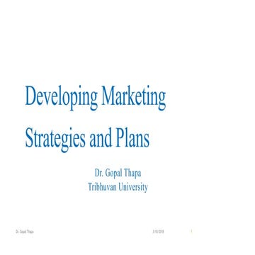 Developing marketing strategies and plans