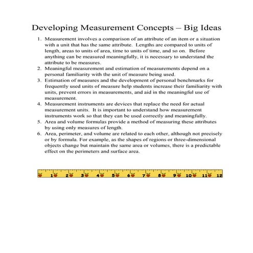 Developing Measurement Concepts