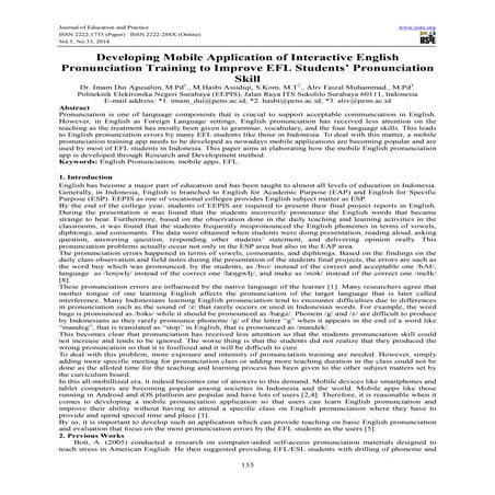 Developing mobile application of interactive english pronunciation training t...
